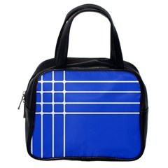 Stripes Pattern Template Texture Blue Classic Handbags (one Side) by Nexatart