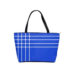 Stripes Pattern Template Texture Blue Shoulder Handbags by Nexatart