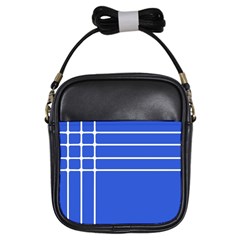 Stripes Pattern Template Texture Blue Girls Sling Bags by Nexatart