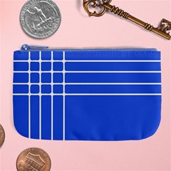 Stripes Pattern Template Texture Blue Large Coin Purse by Nexatart