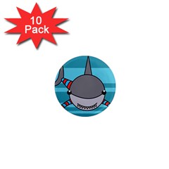 Shark Sea Fish Animal Ocean 1  Mini Magnet (10 Pack)  by Nexatart