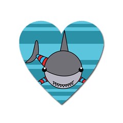 Shark Sea Fish Animal Ocean Heart Magnet by Nexatart