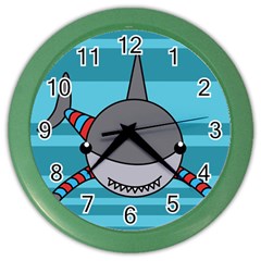 Shark Sea Fish Animal Ocean Color Wall Clocks by Nexatart