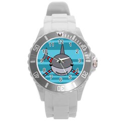 Shark Sea Fish Animal Ocean Round Plastic Sport Watch (l) by Nexatart