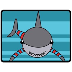 Shark Sea Fish Animal Ocean Double Sided Fleece Blanket (large)  by Nexatart