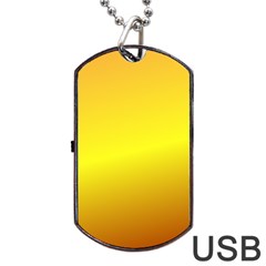 Gradient Orange Heat Dog Tag Usb Flash (two Sides) by Nexatart