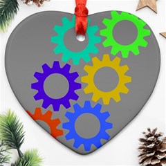 Gear Transmission Options Settings Ornament (heart) by Nexatart