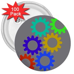 Gear Transmission Options Settings 3  Buttons (100 Pack)  by Nexatart