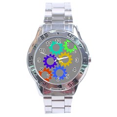 Gear Transmission Options Settings Stainless Steel Analogue Watch by Nexatart