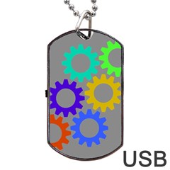 Gear Transmission Options Settings Dog Tag Usb Flash (one Side) by Nexatart