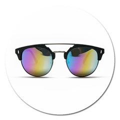 Sunglasses Shades Eyewear Magnet 5  (round) by Nexatart