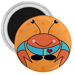 Crab Sea Ocean Animal Design 3  Magnets by Nexatart