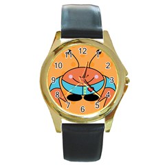 Crab Sea Ocean Animal Design Round Gold Metal Watch by Nexatart