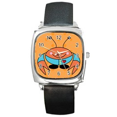 Crab Sea Ocean Animal Design Square Metal Watch by Nexatart