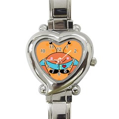 Crab Sea Ocean Animal Design Heart Italian Charm Watch by Nexatart