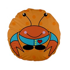 Crab Sea Ocean Animal Design Standard 15  Premium Flano Round Cushions by Nexatart