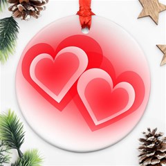 Heart Love Romantic Art Abstract Ornament (round) by Nexatart