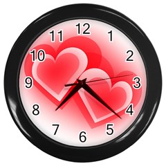 Heart Love Romantic Art Abstract Wall Clocks (black) by Nexatart