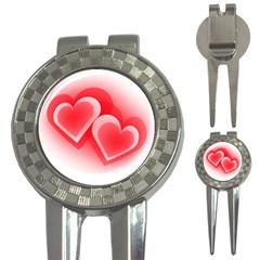 Heart Love Romantic Art Abstract 3-in-1 Golf Divots by Nexatart