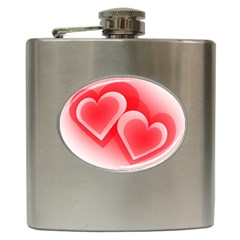 Heart Love Romantic Art Abstract Hip Flask (6 Oz) by Nexatart