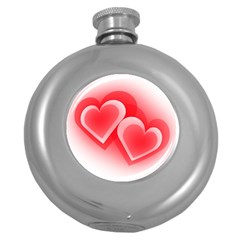 Heart Love Romantic Art Abstract Round Hip Flask (5 Oz) by Nexatart