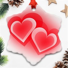 Heart Love Romantic Art Abstract Snowflake Ornament (two Sides)