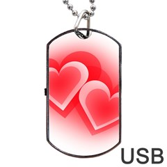 Heart Love Romantic Art Abstract Dog Tag Usb Flash (one Side) by Nexatart