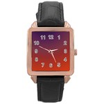 Course Colorful Pattern Abstract Rose Gold Leather Watch  Front