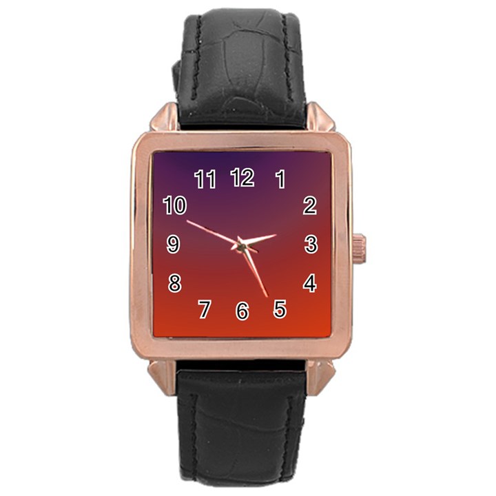 Course Colorful Pattern Abstract Rose Gold Leather Watch 