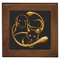 Gold Dog Cat Animal Jewel Dor¨| Framed Tiles by Nexatart