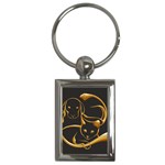 Gold Dog Cat Animal Jewel Dor¨| Key Chains (Rectangle)  Front