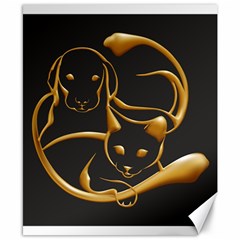 Gold Dog Cat Animal Jewel Dor¨| Canvas 8  X 10  by Nexatart