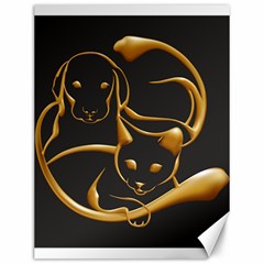 Gold Dog Cat Animal Jewel Dor¨| Canvas 12  X 16   by Nexatart