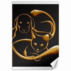 Gold Dog Cat Animal Jewel Dor¨| Canvas 12  X 18   by Nexatart