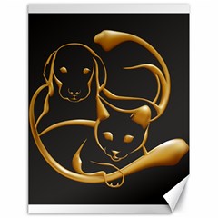 Gold Dog Cat Animal Jewel Dor¨| Canvas 18  X 24   by Nexatart