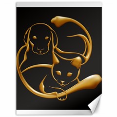 Gold Dog Cat Animal Jewel Dor¨| Canvas 36  X 48   by Nexatart