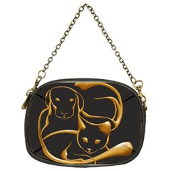 Gold Dog Cat Animal Jewel Dor¨| Chain Purses (one Side)  by Nexatart