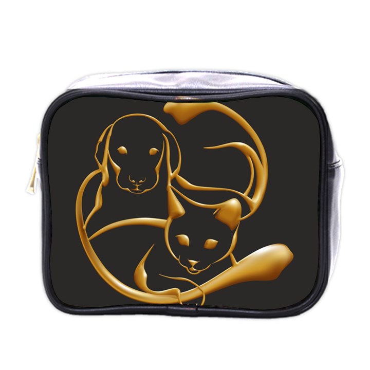 Gold Dog Cat Animal Jewel Dor¨| Mini Toiletries Bags