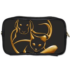 Gold Dog Cat Animal Jewel Dor¨| Toiletries Bags by Nexatart