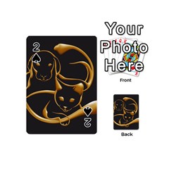 Gold Dog Cat Animal Jewel Dor¨| Playing Cards 54 (mini)  by Nexatart