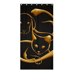 Gold Dog Cat Animal Jewel Dor¨| Shower Curtain 36  X 72  (stall)  by Nexatart