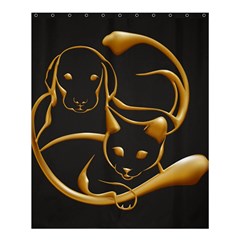 Gold Dog Cat Animal Jewel Dor¨| Shower Curtain 60  X 72  (medium)  by Nexatart