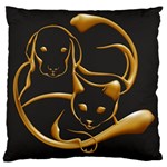 Gold Dog Cat Animal Jewel Dor¨| Large Cushion Case (One Side) Front