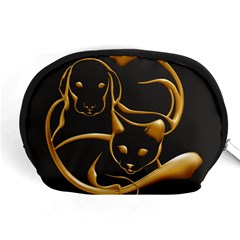 Gold Dog Cat Animal Jewel Dor¨| Accessory Pouches (medium)  by Nexatart