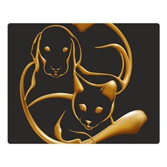 Gold Dog Cat Animal Jewel Dor¨| Double Sided Flano Blanket (large)  by Nexatart