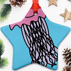 Jellyfish Cute Illustration Cartoon Star Ornament (two Sides) by Nexatart