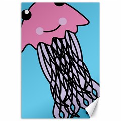 Jellyfish Cute Illustration Cartoon Canvas 24  X 36  by Nexatart