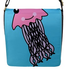 Jellyfish Cute Illustration Cartoon Flap Messenger Bag (s) by Nexatart