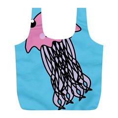 Jellyfish Cute Illustration Cartoon Full Print Recycle Bags (l)  by Nexatart