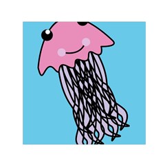 Jellyfish Cute Illustration Cartoon Small Satin Scarf (square) by Nexatart